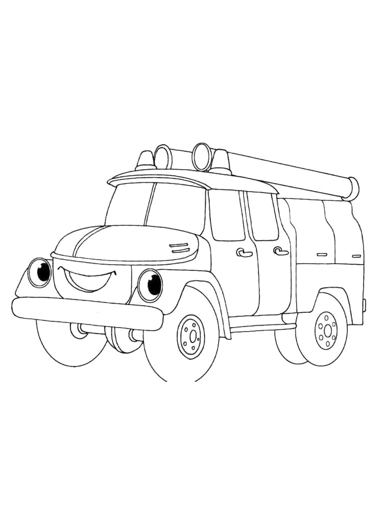 Пожарная машина с глазами 2