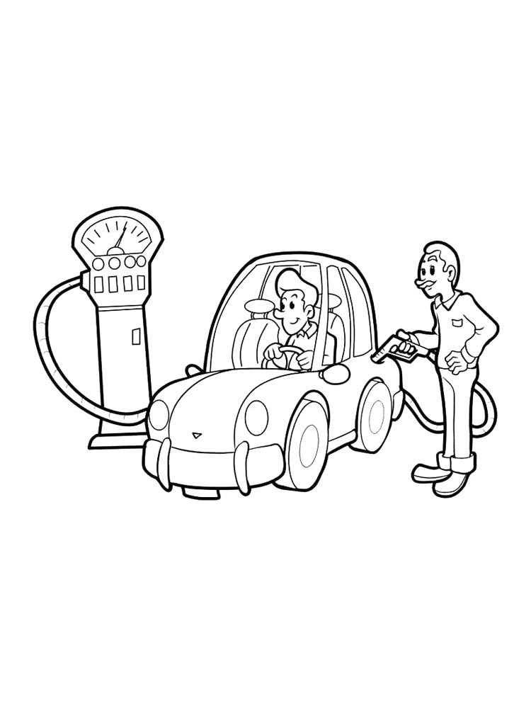 Раскраска Авто Заправка