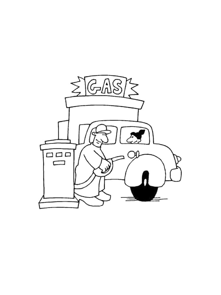 Раскраска Авто Заправка 2