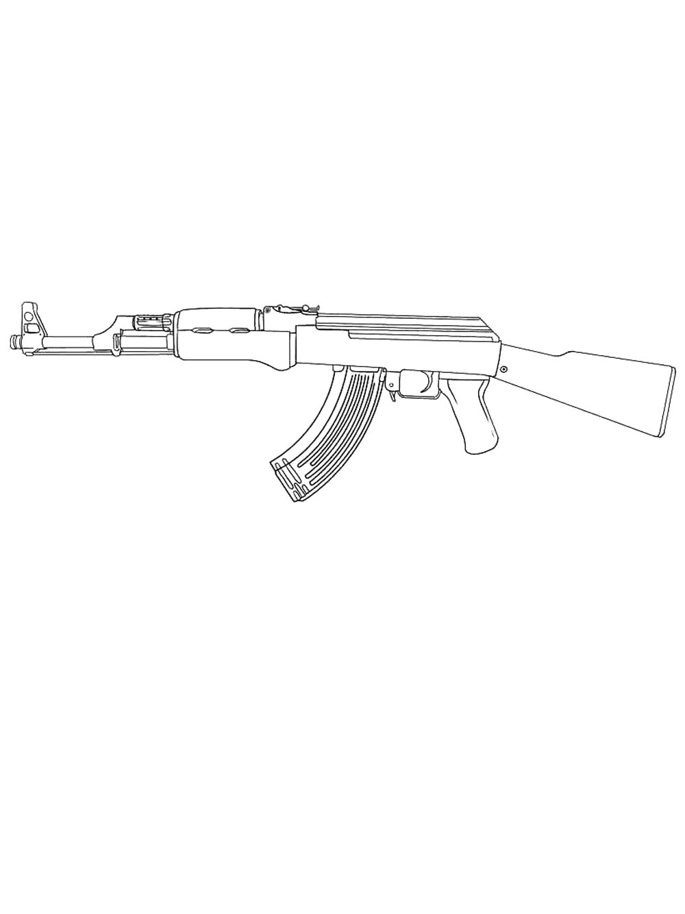 Раскраска Автомат Калашникова 2