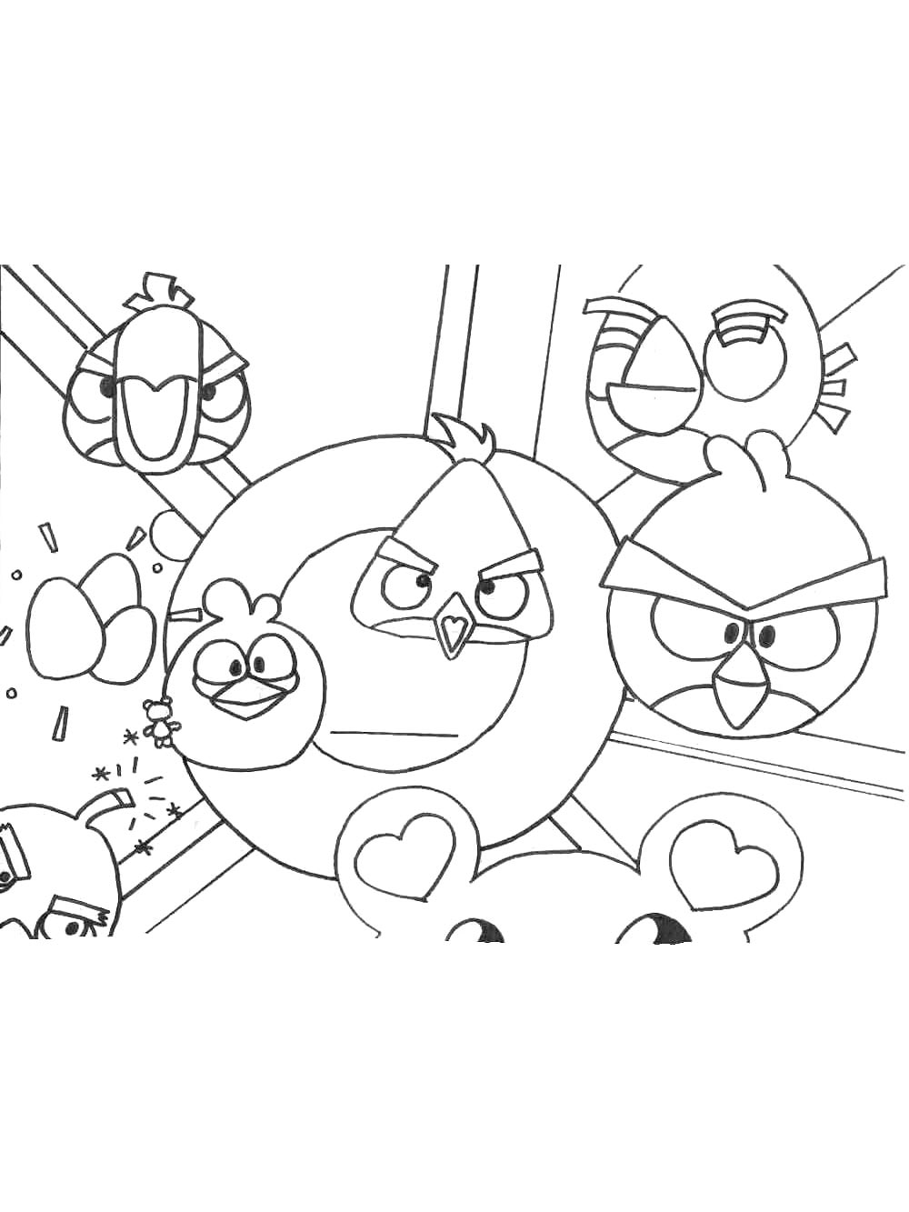 Раскраска Энгри Бердз (Angry Birds) 2