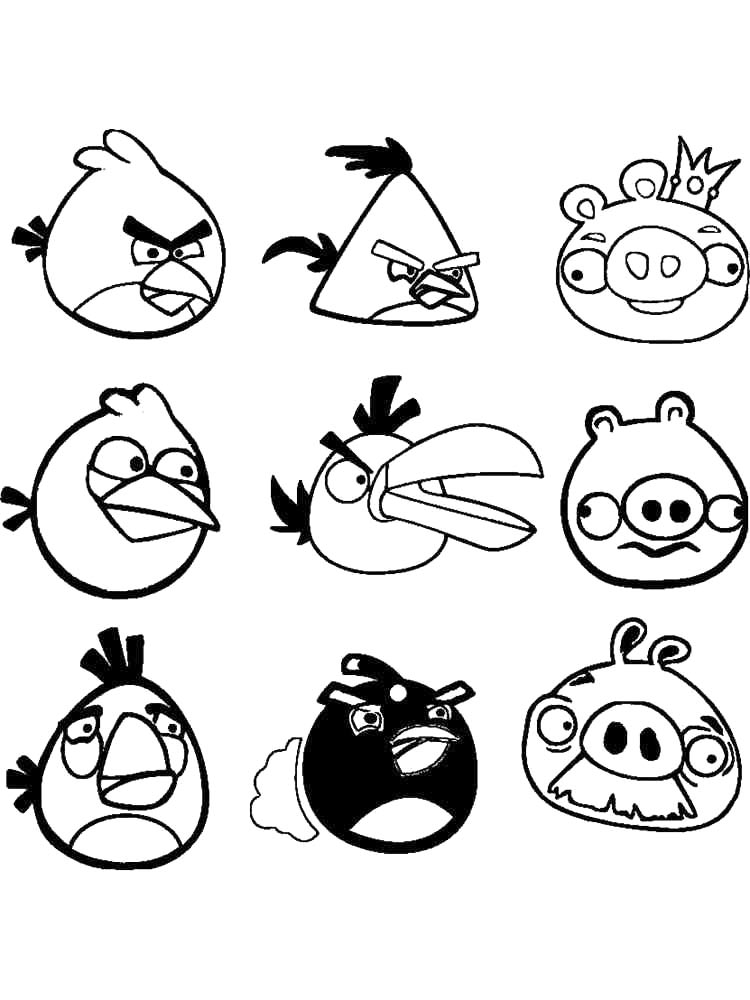 Раскраска Энгри Бердз (Angry Birds) 2