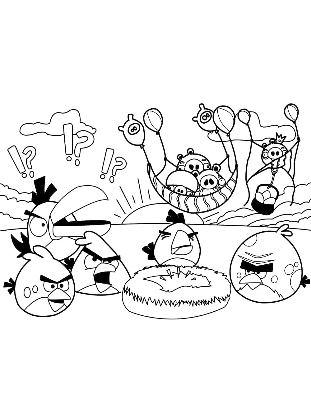 Раскраска Энгри Бердз (Angry Birds) 2