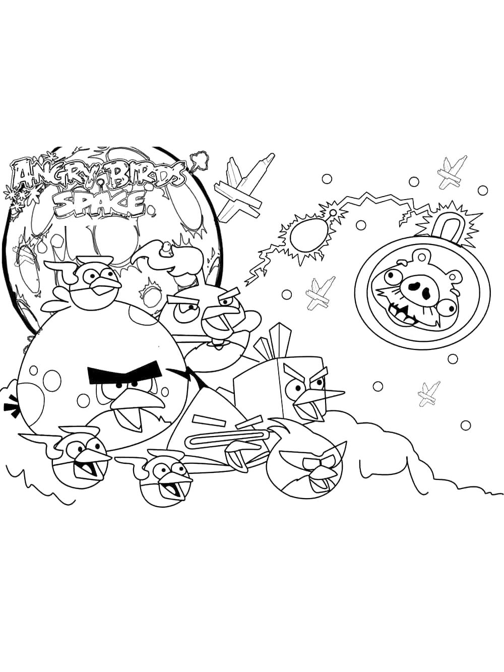 Раскраска Энгри Бердз (Angry Birds) 2