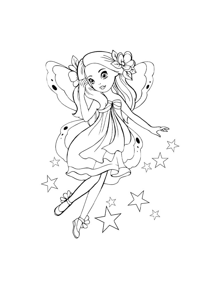 Раскраска феи для детей 3