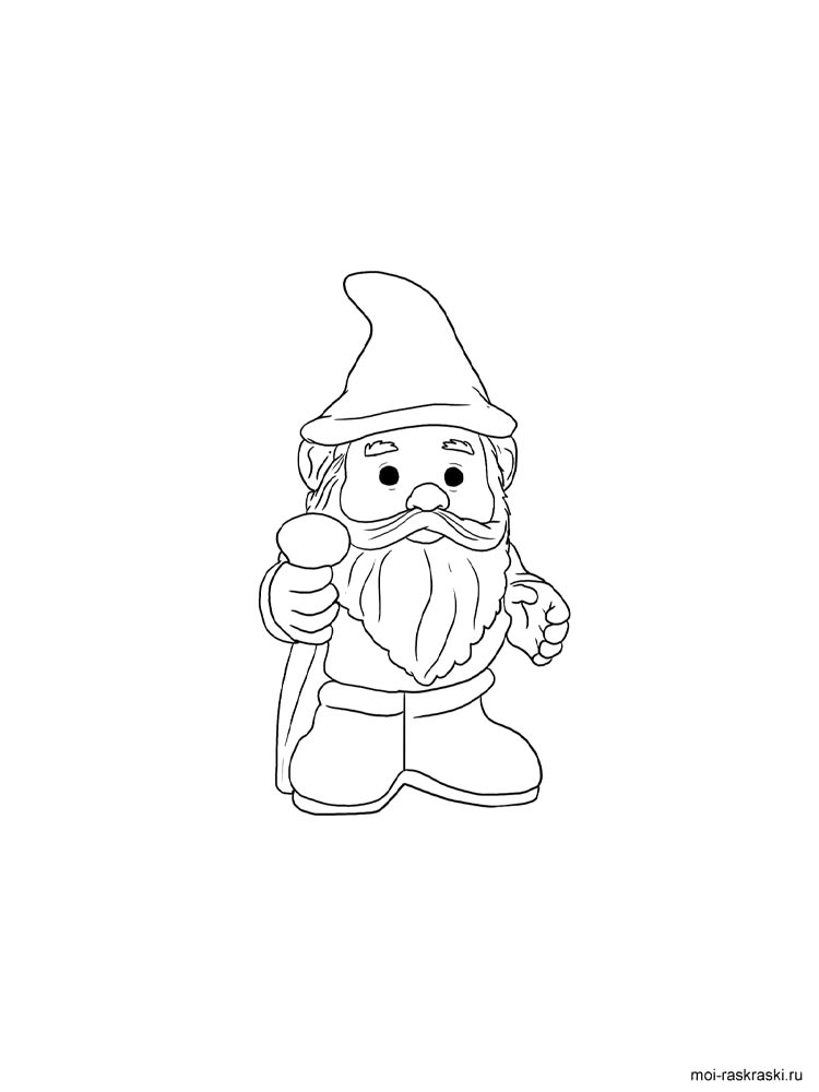 Раскраска гномик 7