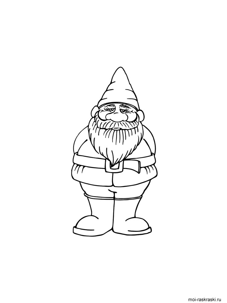 Раскраска гномик 8