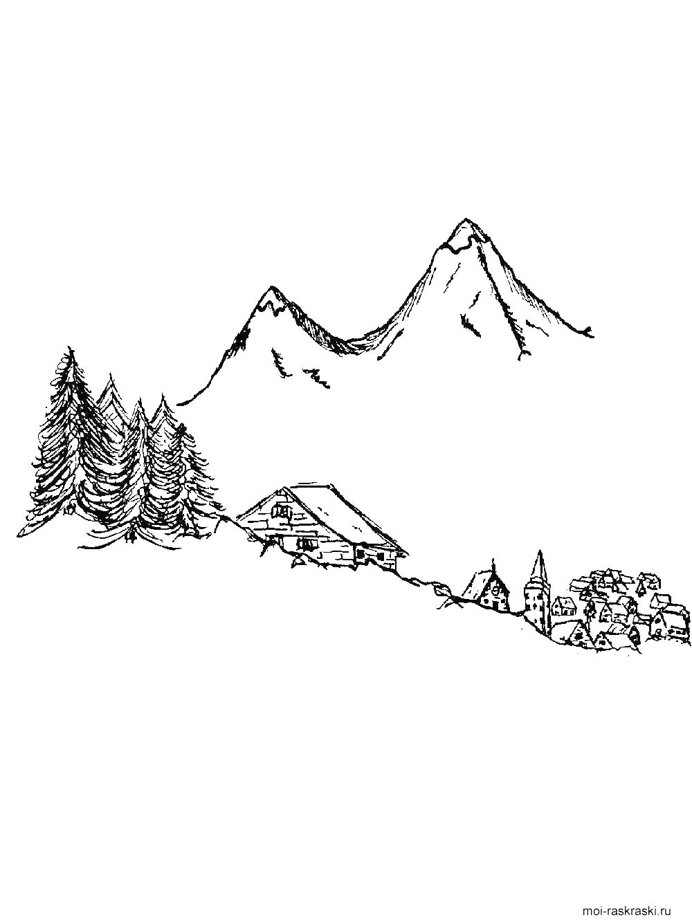 Раскраска гор для детей 2