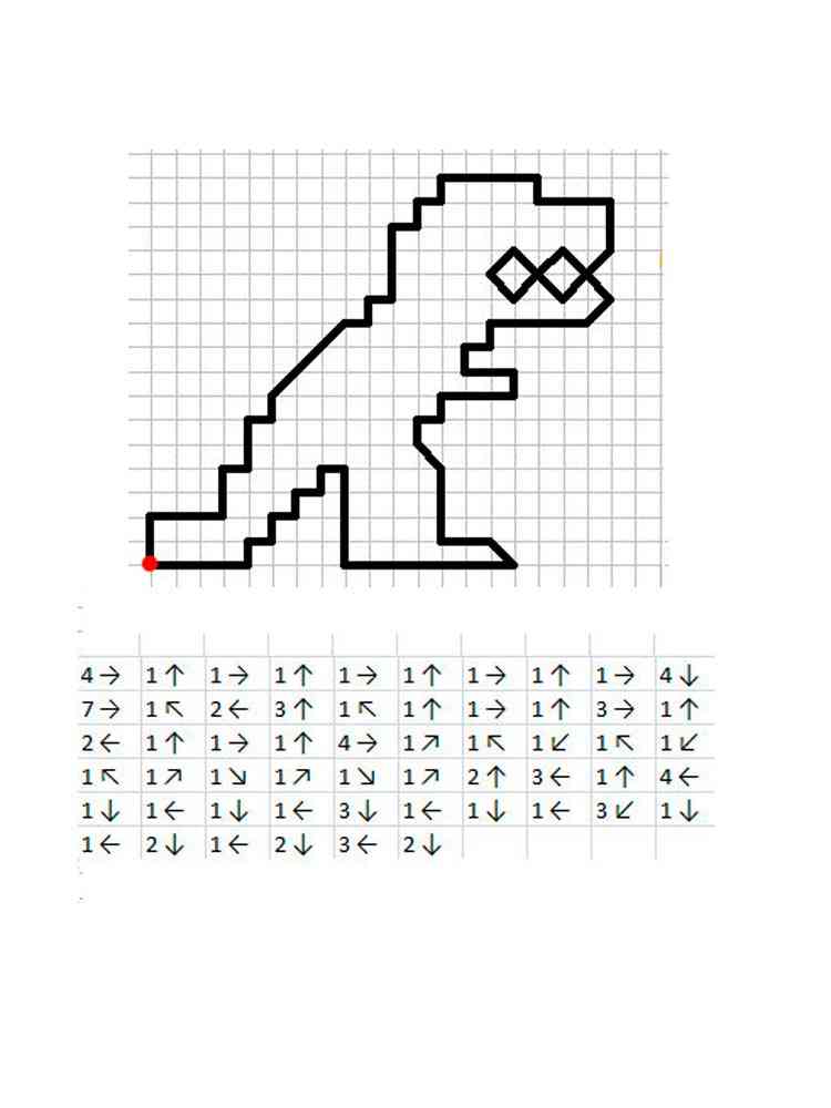 Раскраска графический диктант для дошкольников 6-7 лет для детей 2