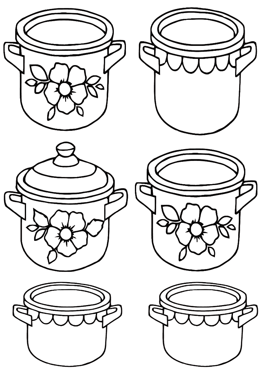 Раскраска Кастрюли