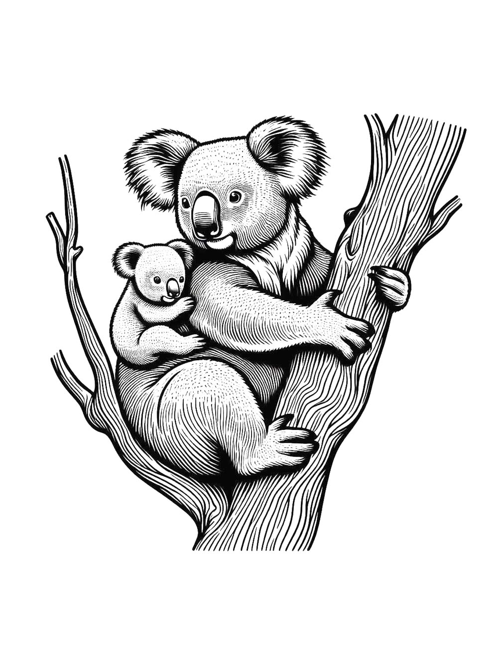 Раскраска коала 3
