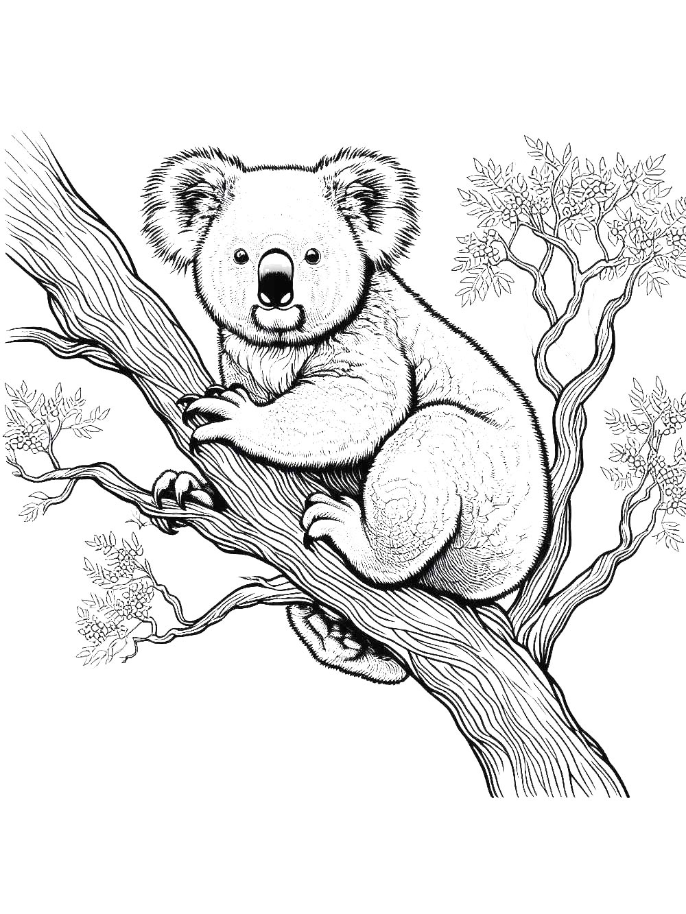Раскраска коала 4