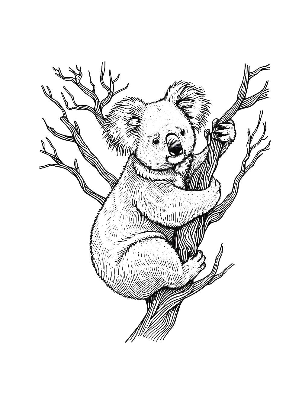 Раскраска коала 5