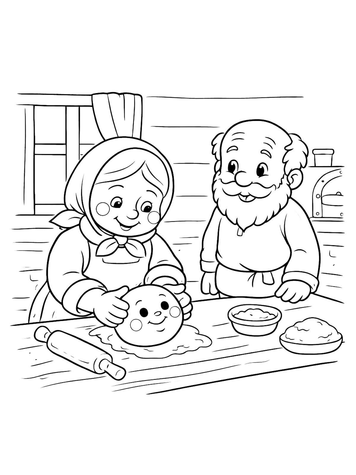 Раскраска колобок 3