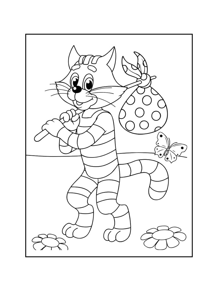 Раскраска кот 15