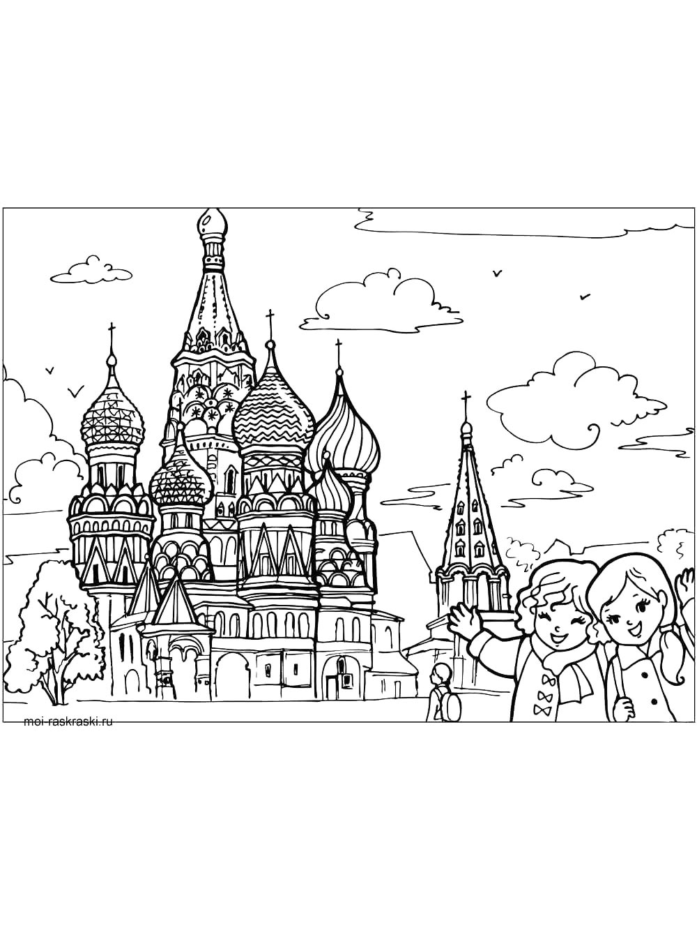 Раскраска кремль для детей 2