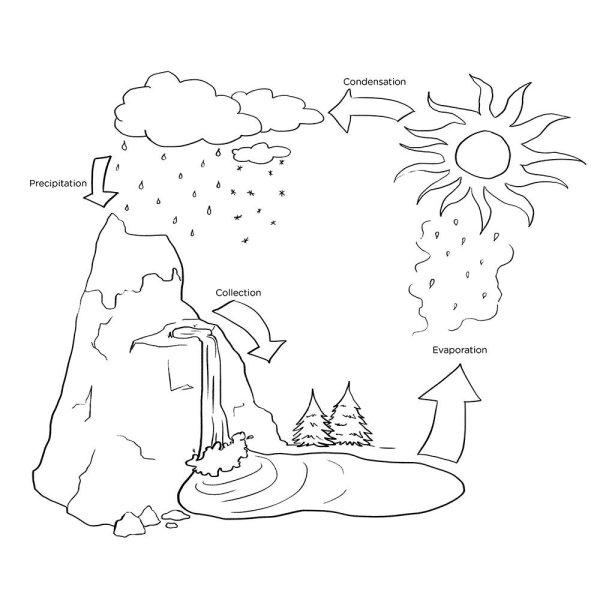 Раскраска Круговорот воды
