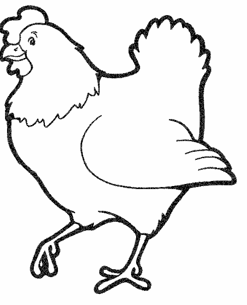 Раскраска курица 2