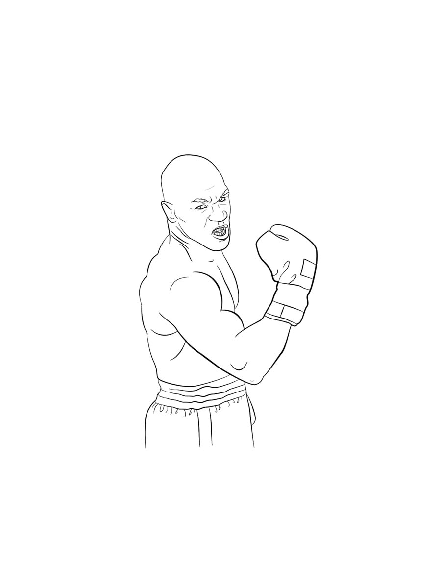 Раскраска Майк Тайсон 2