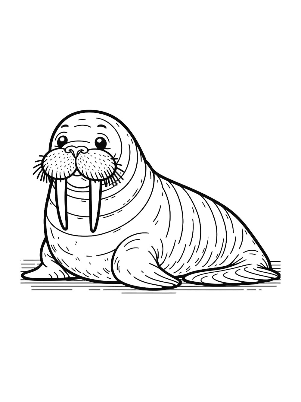 Раскраска морж для детей 3