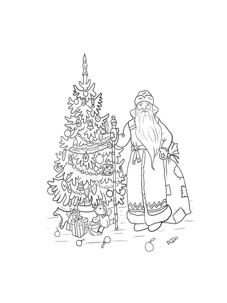 Раскраска новый год 2 3