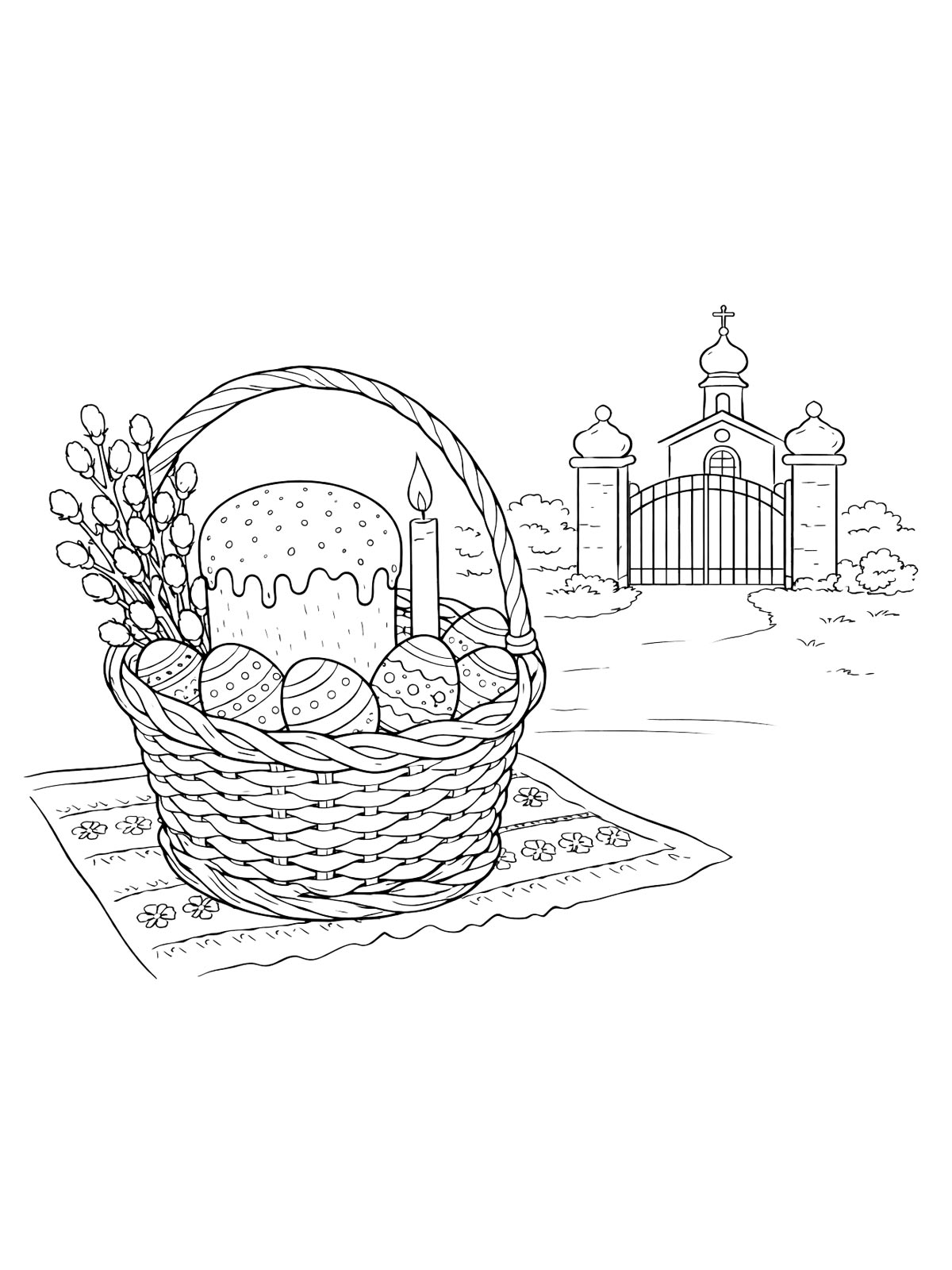 Раскраска пасха 4