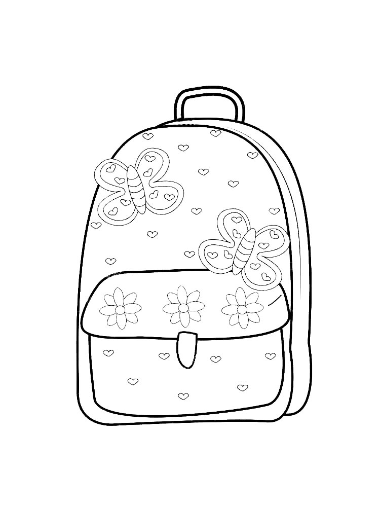 Раскраска портфель (рюкзак) для детей 2
