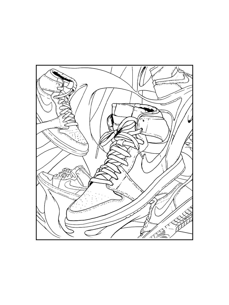 Раскраска раскраски air jordan для детей 3