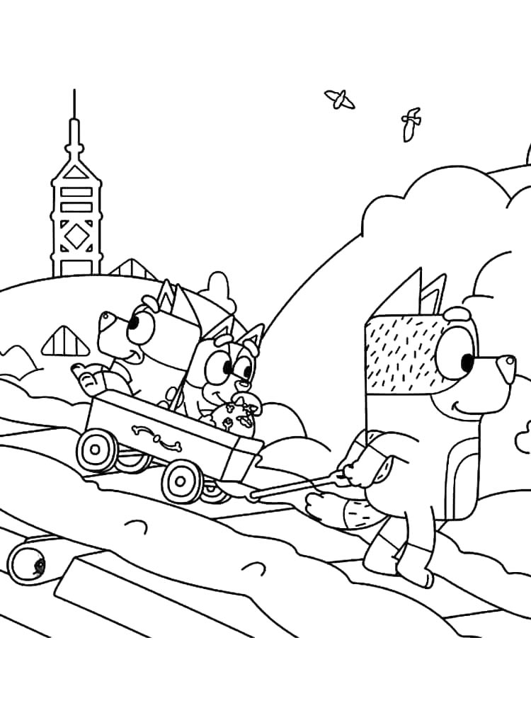 Раскраска раскраски блуи 3