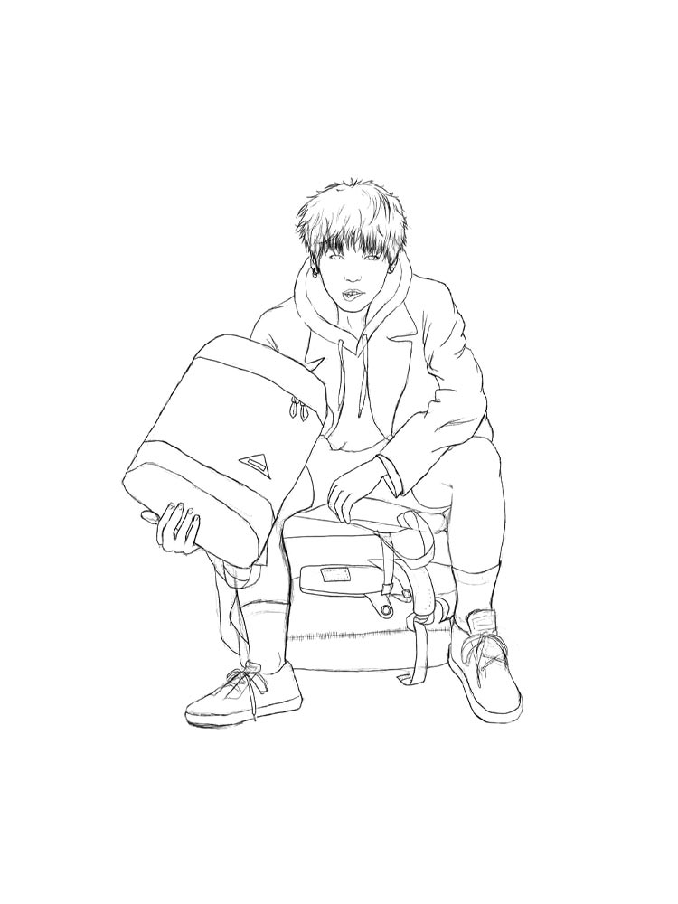 Раскраска раскраски бтс (bts) для детей 2