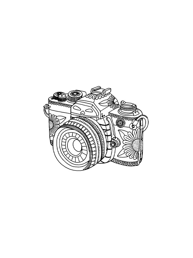 Раскраска раскраски фотоаппарат для детей