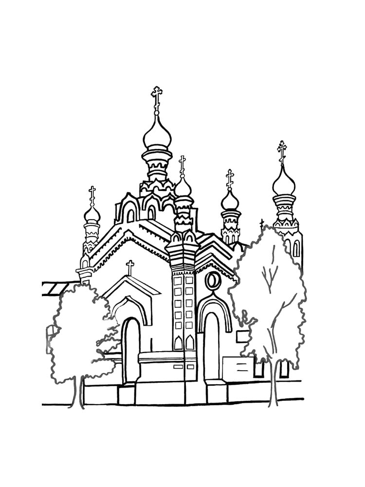 Раскраска раскраски храм для детей
