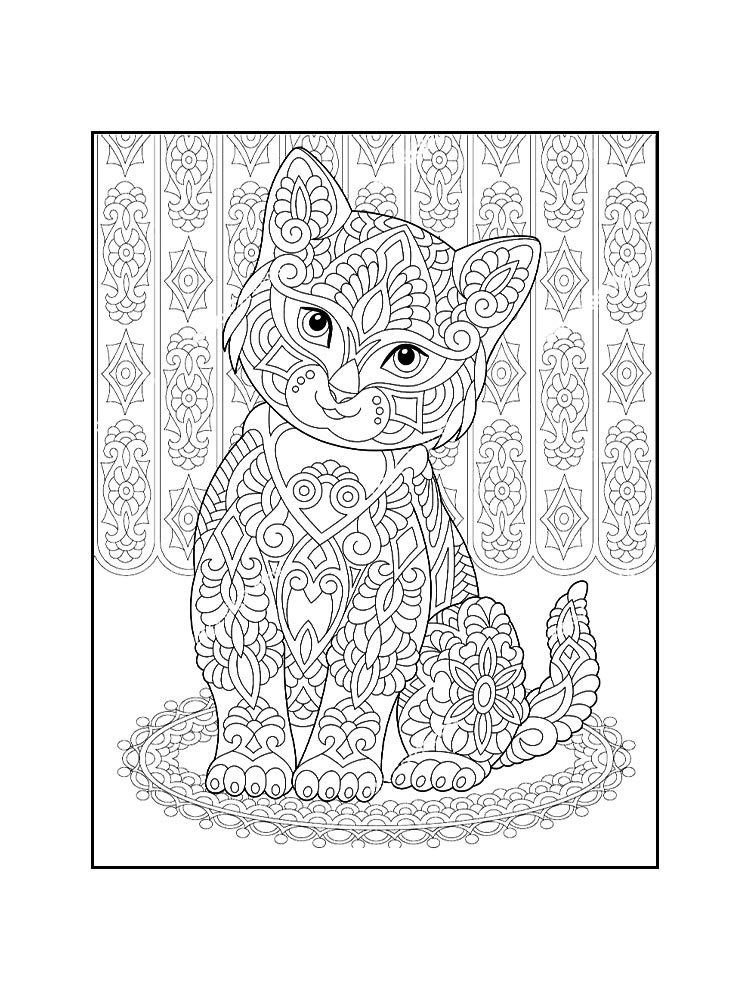 Раскраска раскраски котята антистресс 2