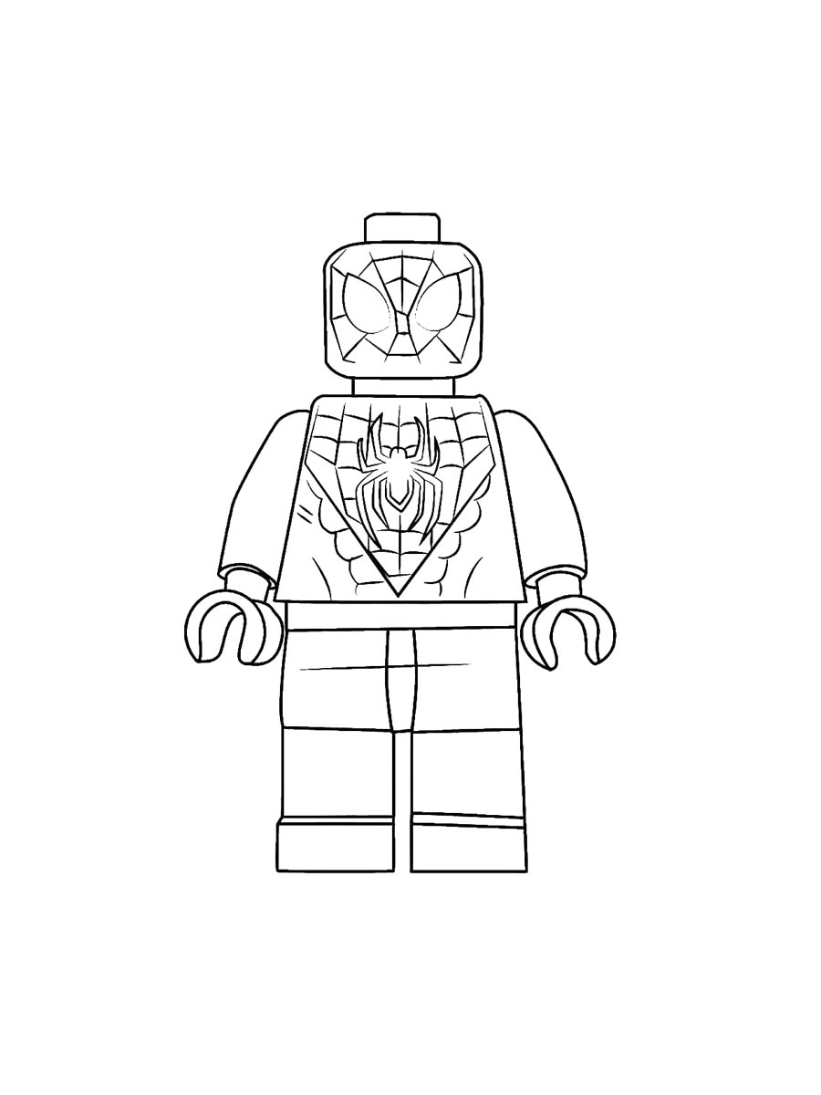 Раскраска раскраски lego человек паук для детей