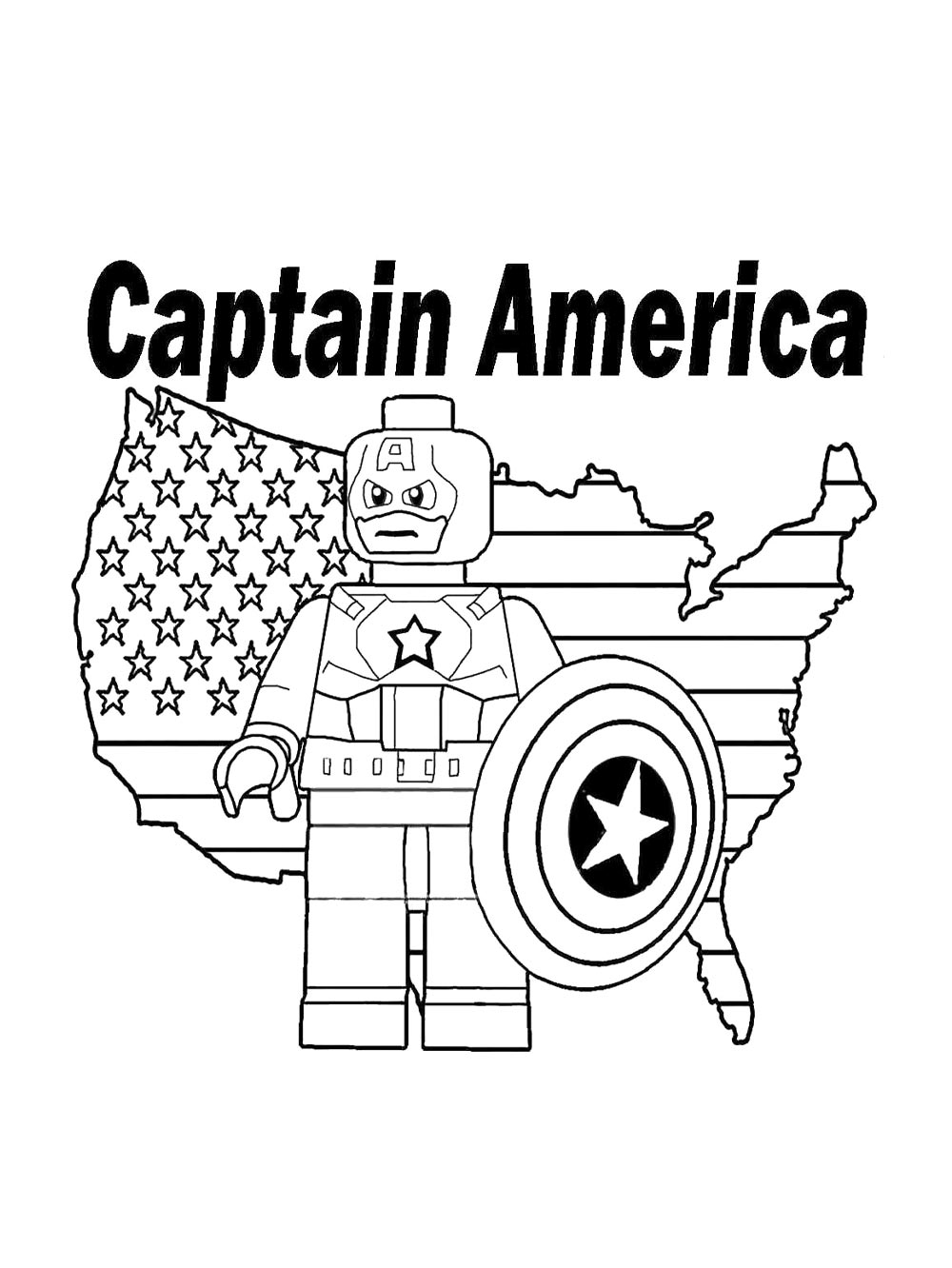 Раскраска раскраски lego капитан америка для детей