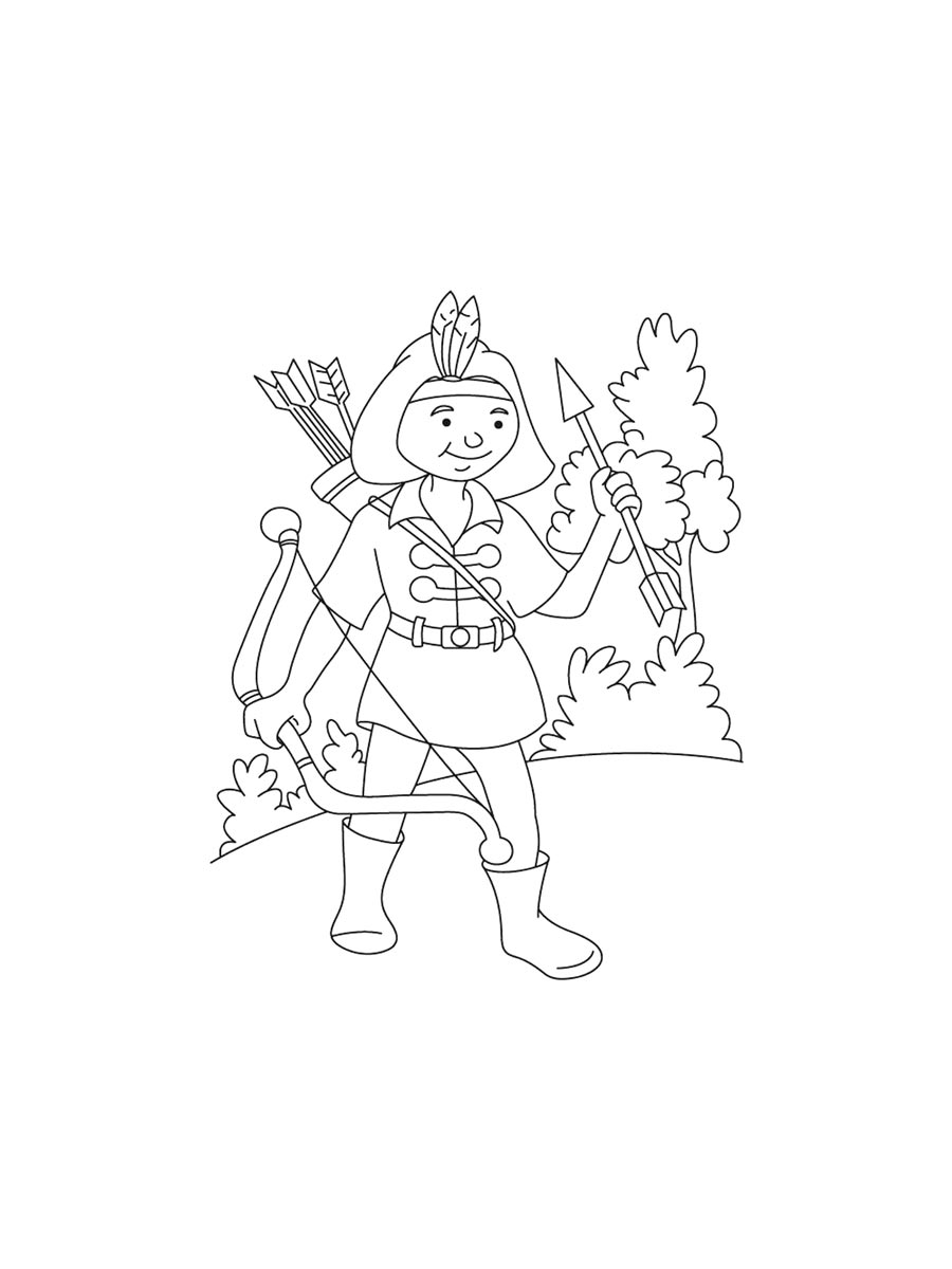 Раскраска раскраски лучник 4