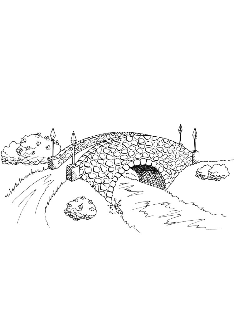 Раскраска раскраски мост для детей