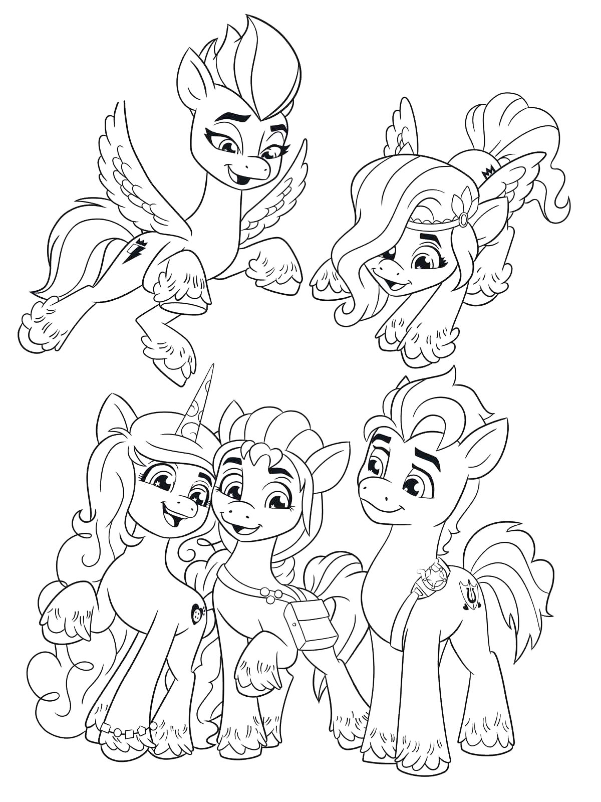 Раскраска раскраски my little pony: новое поколение