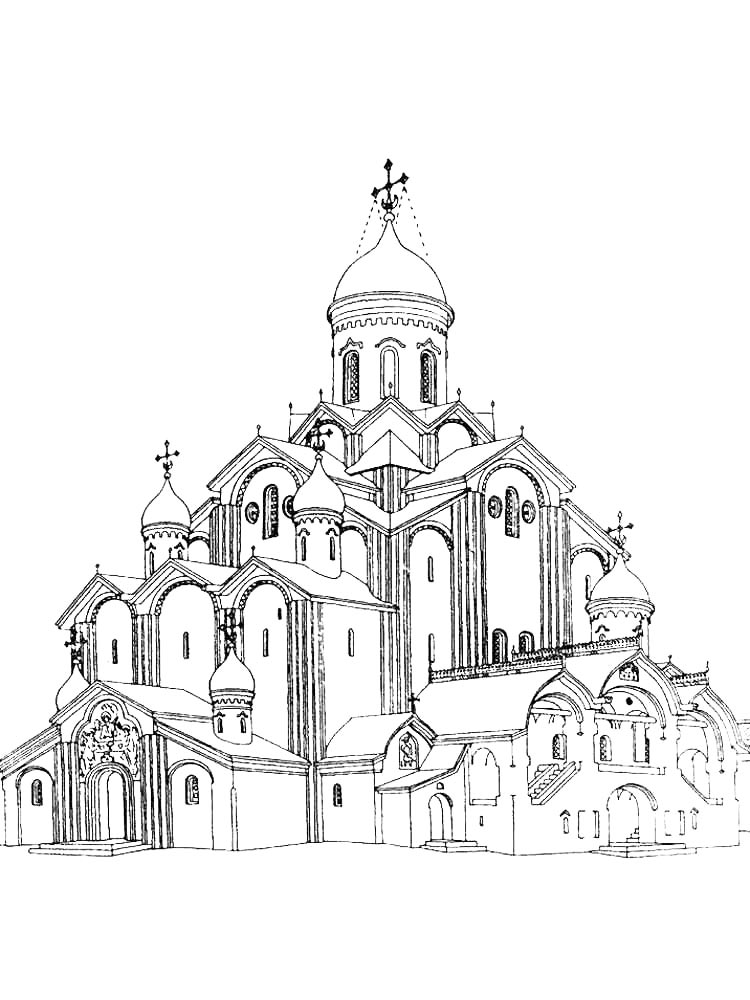 Раскраска раскраски церковь