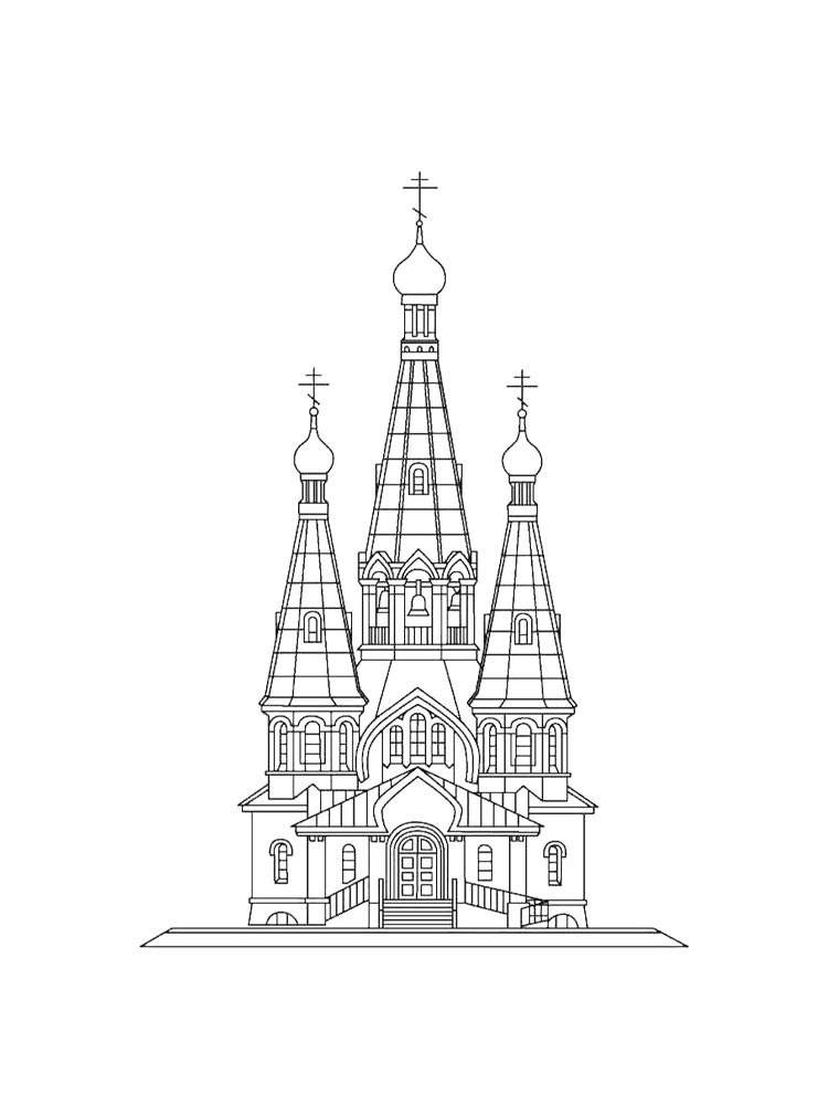 Раскраска раскраски церковь для детей 2