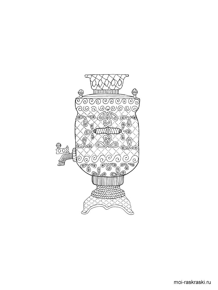 Раскраска Самовар 2