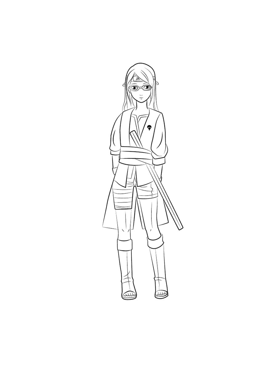 Раскраска Сарада Учиха 2