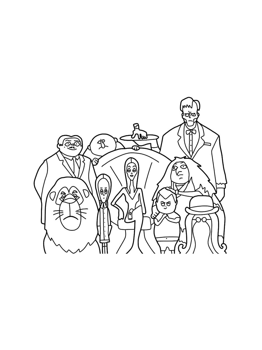 Раскраска Семейка Адамс 2