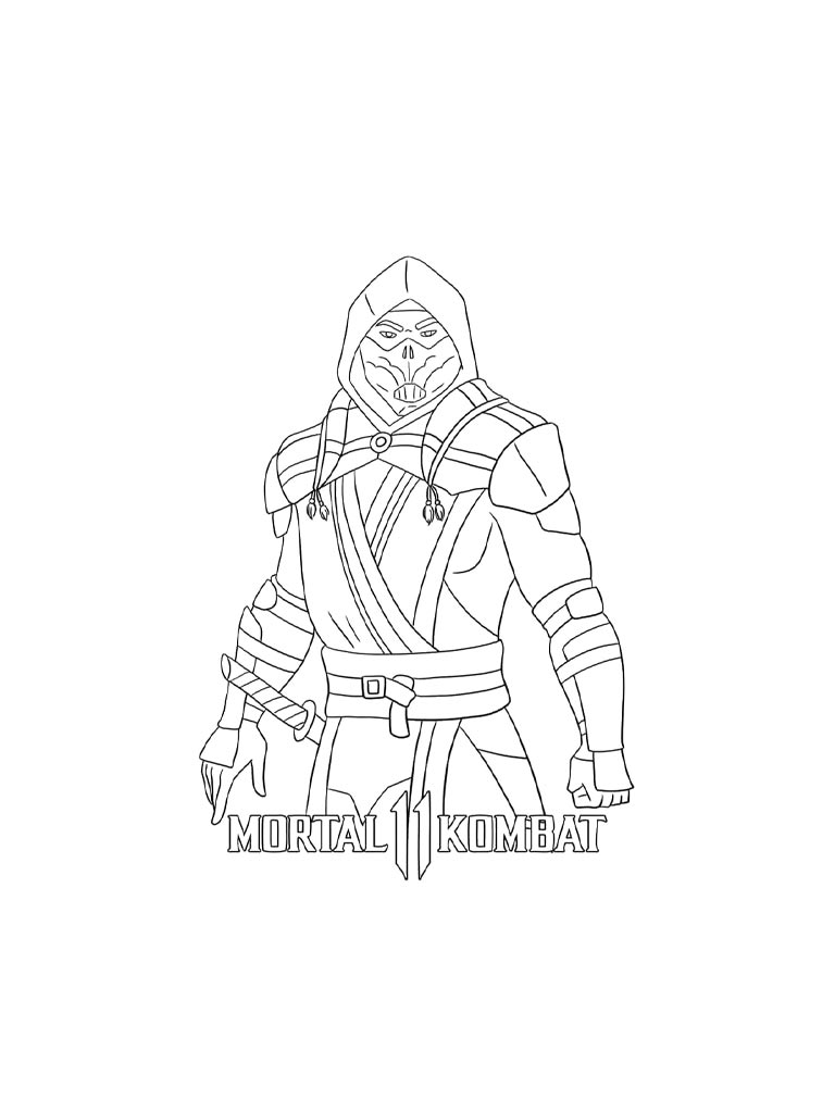Раскраска Скорпион Mortal Kombat 2