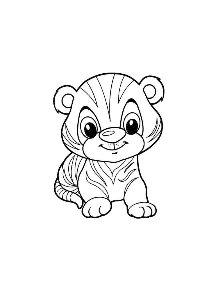 Раскраска тигр 2