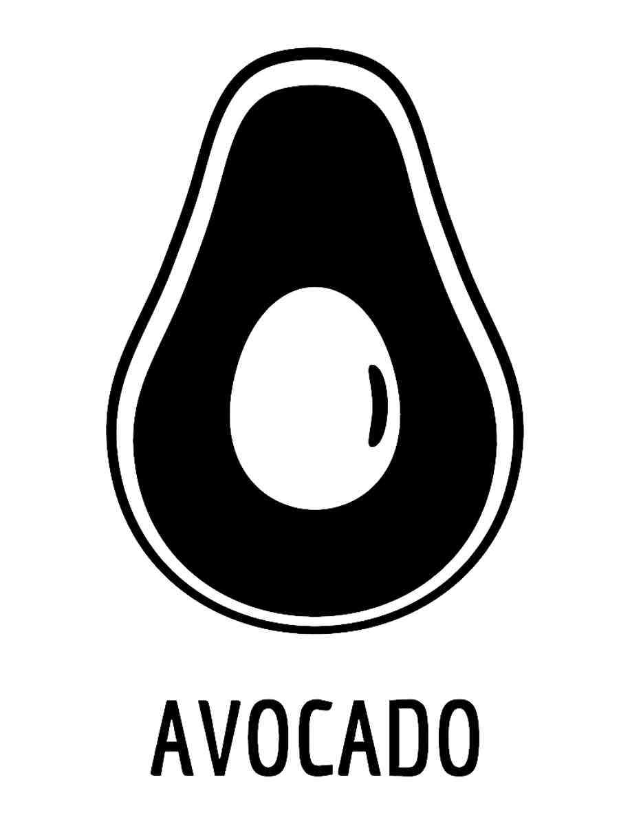 Раскраска трафареты авокадо для детей