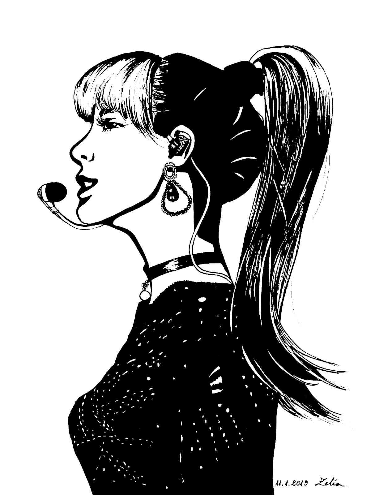Раскраска трафареты blackpink