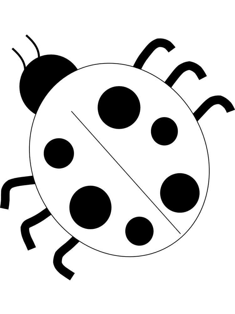 Раскраска трафареты божья коровка 2