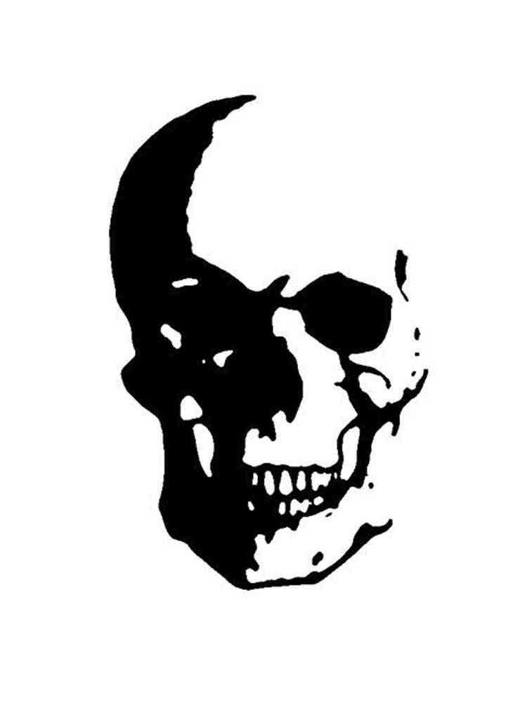 Раскраска трафареты черепа для детей