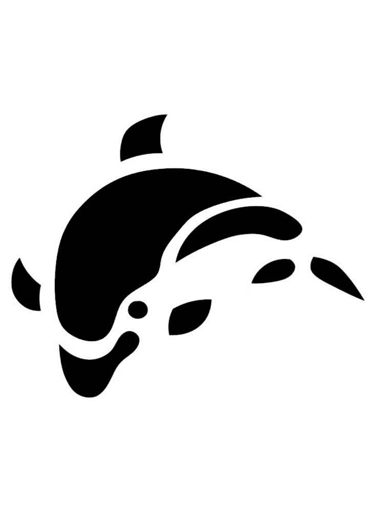 Раскраска трафареты дельфина для детей 2